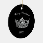 Op maat gemaakte cirkelvormige kerstboomversiering keramisch ornament (Rechts)