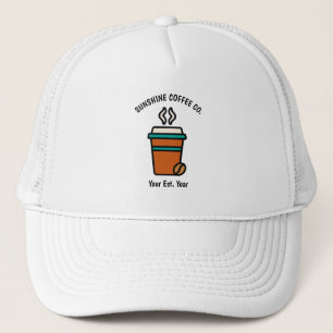 Op maat gemaakte Coffee Shop Business Trucker Hoed Pet