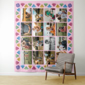Op maat gemaakte collage van 16 foto's diamant jum wandkleed (In situ)
