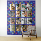 Op maat gemaakte collage van 16 foto's diamant jum wandkleed (In situ)