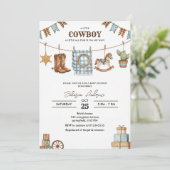 Op maat gemaakte Cowboy Baby Shower Uitnodiging (Staand voorkant)