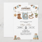 Op maat gemaakte Cowboy Baby Shower Uitnodiging (Voorkant / Achterkant)