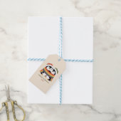 Op maat gemaakte Cozy Pride Pinguïns Kerstmis Cadeaulabel (Met Touw)