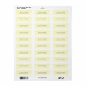 Op maat gemaakte crème gepersonaliseerde minimalis etiket (Full Sheet)