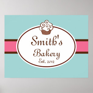 Op maat gemaakte Cupcake Bakkerij Bord Kunst Afdru Poster