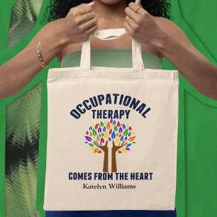 Op maat gemaakte Cute Occupational Therapy Tree Tote Bag