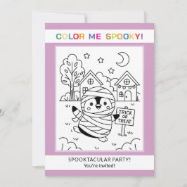 Op maat gemaakte Cute Penguin Halloween Kleur Uitn Kaart