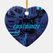 Op maat gemaakte Cyber Blue PCB-printplaat Tech-ku Keramisch Ornament (Voorkant)