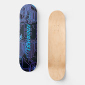 Op maat gemaakte Cyber Blue PCB-printplaat Tech-ku Persoonlijk Skateboard (Voorkant)