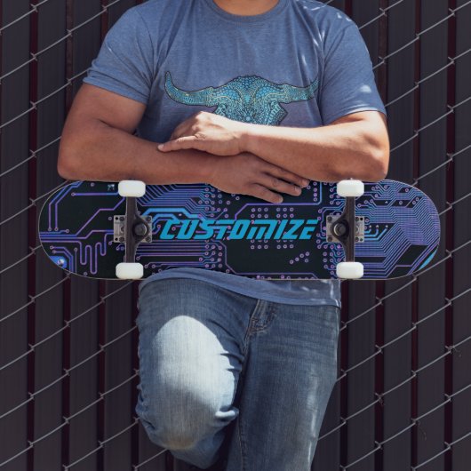 Op maat gemaakte Cyber Blue PCB-printplaat Tech-ku Persoonlijk Skateboard (Buiten 3)