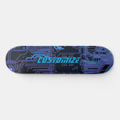 Op maat gemaakte Cyber Blue PCB-printplaat Tech-ku Persoonlijk Skateboard (Horizontaal)