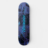 Op maat gemaakte Cyber Blue PCB-printplaat Tech-ku Persoonlijk Skateboard (Voorkant)