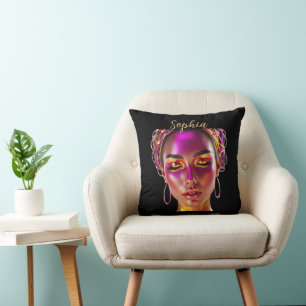Op maat gemaakte Cyberpunk Queen Name Worpkussen Kussen