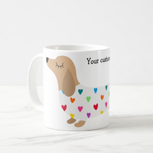 Op maat gemaakte Dachshund mok (Voorkant links)