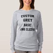 Op maat gemaakte dames GRIJS BASIS T-SHIRT MET LAN (Voorkant)