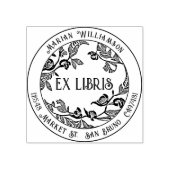 Op maat gemaakte Deco Ex Libris-boekplaat met bloe Rubberstempel (Afrduk)