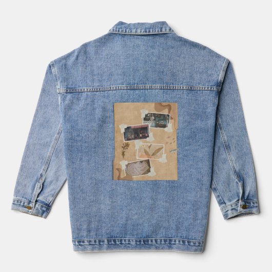 Op maat gemaakte denim jack met bedrukte achterkan jacket (Achterkant)