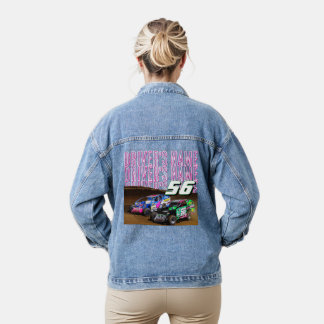 Op maat gemaakte denim jas met driver foto jacket