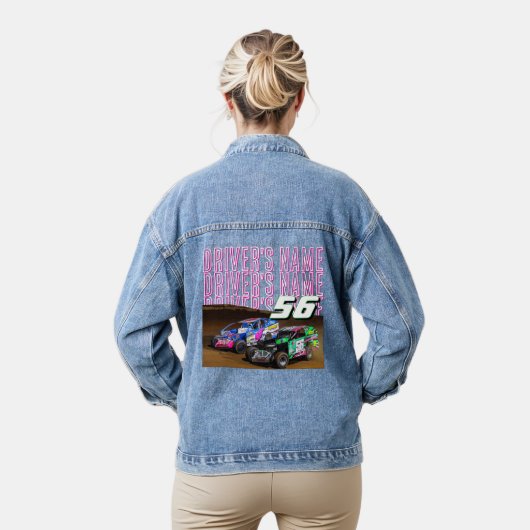 Op maat gemaakte denim jas met driver foto jacket (Model)