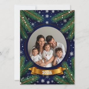 🎁 Op maat gemaakte dennengroen krans met foto Fes Kaart