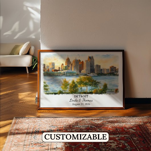 Op maat gemaakte Detroit muurkunst, Michigan poste Poster