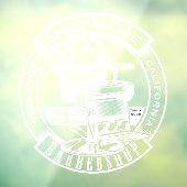 Op maat gemaakte deur voor herenkapper wit raamsticker (Vel 3)