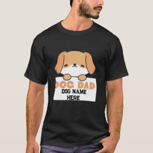 Op maat gemaakte Dog Dad Cute Puppy Illustratie T- T-shirt
