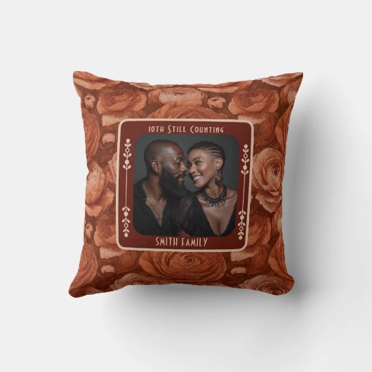 Op maat gemaakte, doordachte relatie throw kussen (Achterkant)