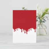Op maat gemaakte druipende glitters tomaatrode bov kaart (Staand voorkant)