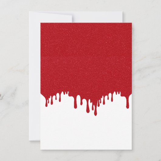 Op maat gemaakte druipende glitters tomaatrode bov kaart (Voorkant)