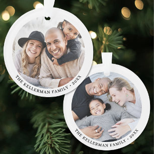 Op maat gemaakte dubbelzijdige familie Kerstmis me Ornament