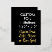 Op maat gemaakte echte folie uitnodigingen GOUDE 1 (Voorkant / Achterkant)