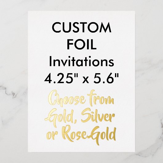 Op maat gemaakte echte folie uitnodigingen GOUDE 1 (Voorkant)