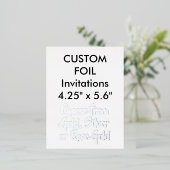 Op maat gemaakte echte folie uitnodigingen ZILVER  (Staand Voorkant)