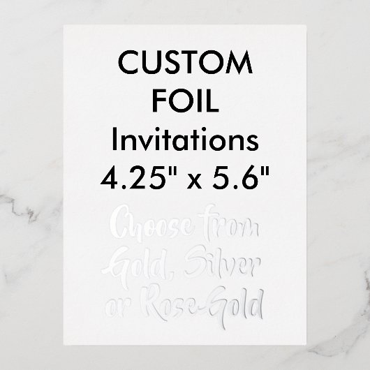 Op maat gemaakte echte folie uitnodigingen ZILVER  (Voorkant)