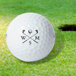 Op maat gemaakte eenvoudige elegante monogram init golfballen