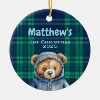 Op maat gemaakte eerste kerstornament beer voor ba keramisch ornament