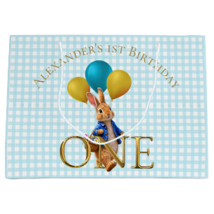 Op maat gemaakte eerste verjaardag Konijn Wandelen Groot Cadeauzakje