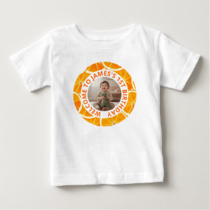 Op maat gemaakte eerste verjaardag T-shirt met fot