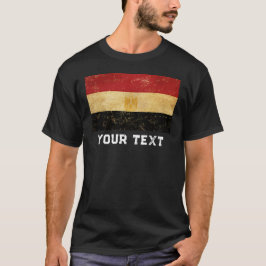 Op maat gemaakte Egyptische vlag vintage grunge he T-shirt