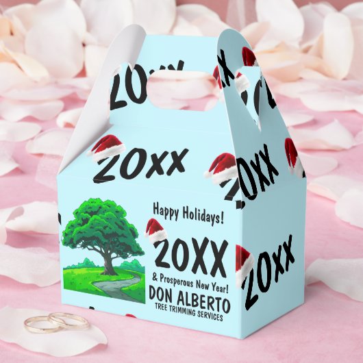 Op maat gemaakte eikenboomlogo boom snoeien vakant bedankdoosjes (Huwelijk)