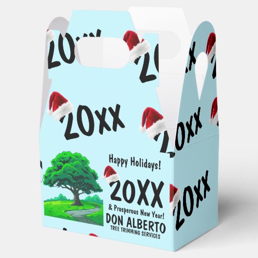 Op maat gemaakte eikenboomlogo boom snoeien vakant bedankdoosjes (Geopend)