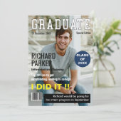 Op maat gemaakte eindexamen aankondiging in tijdsc (Staand voorkant)