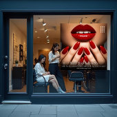 Op maat gemaakte Elegant Nails Day Spa Make-up Sal Raamsticker