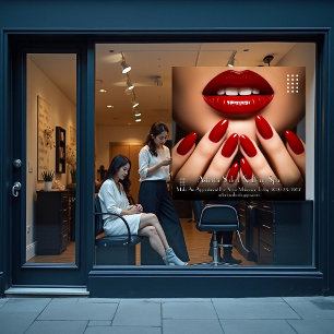 Op maat gemaakte Elegant Nails Day Spa Make-up Sal Raamsticker