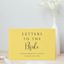 Op maat gemaakte elegante botergele letters voor d gastenboek
