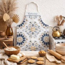 Op maat gemaakte Elegante Mandala Goud Marineblauw