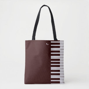 Op maat gemaakte elegante pianotoetsen tote bag