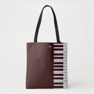 Op maat gemaakte elegante pianotoetsen tote bag