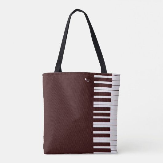 Op maat gemaakte elegante pianotoetsen tote bag (Achterkant)